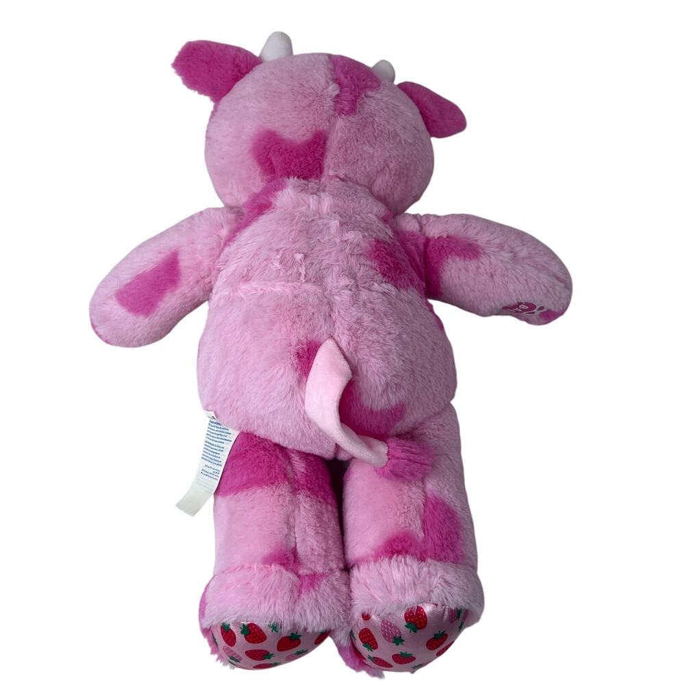 Build a Bear Strawberry Cow Plush Mario Princess Dress Pink Spotted Stuffed BABW - Picture 8 of 8